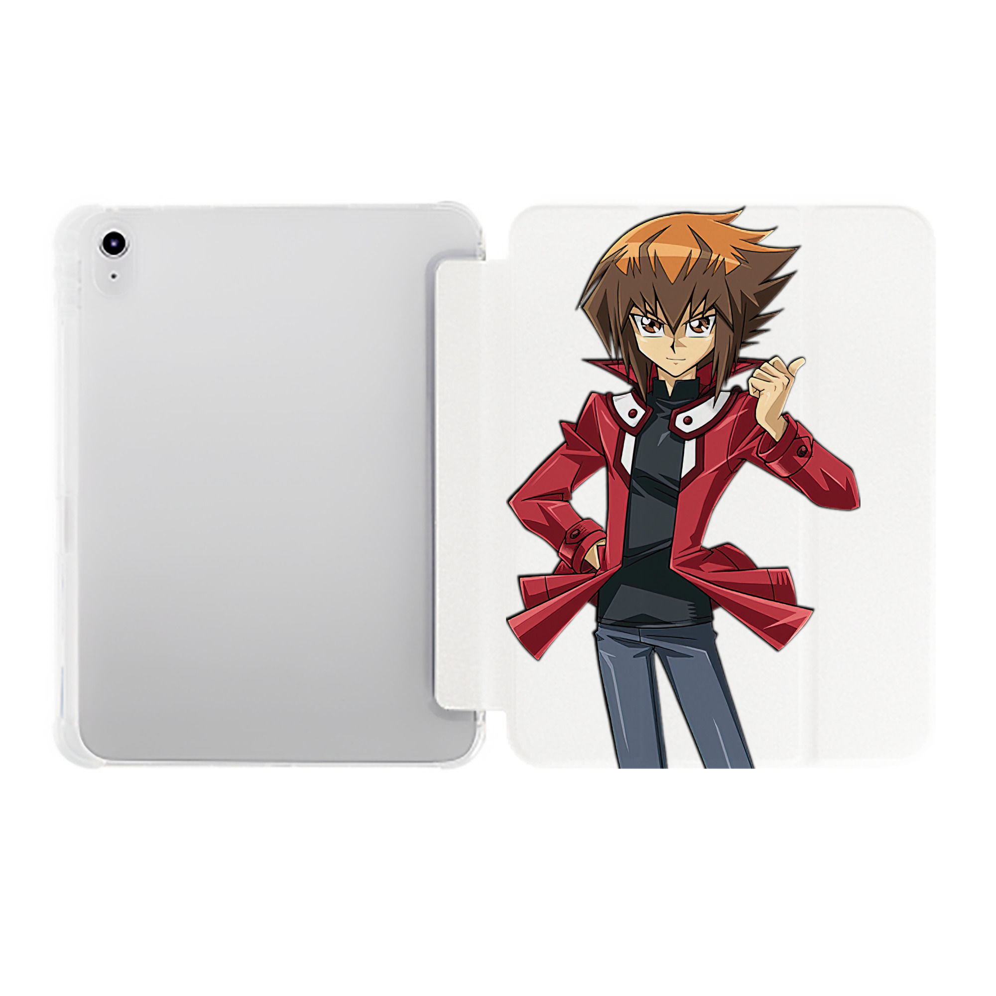 （画像用） 遊☆戯☆王 Yu-Gi-Oh! IPad ケース ペン収納付き 三つ折りスタンド PUレザー×シリコン 対応機種9.5/10.5/10.9インチ